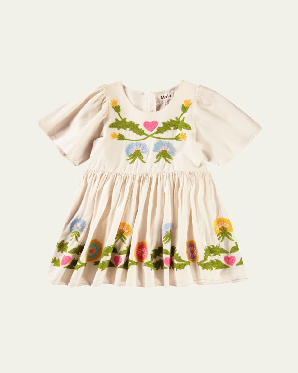Girl's Carlin Floral Crotchet Dress, Size 7-12
